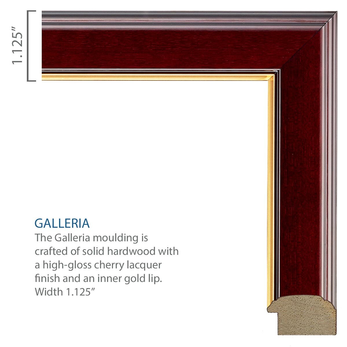 close up of Galleria frame moulding